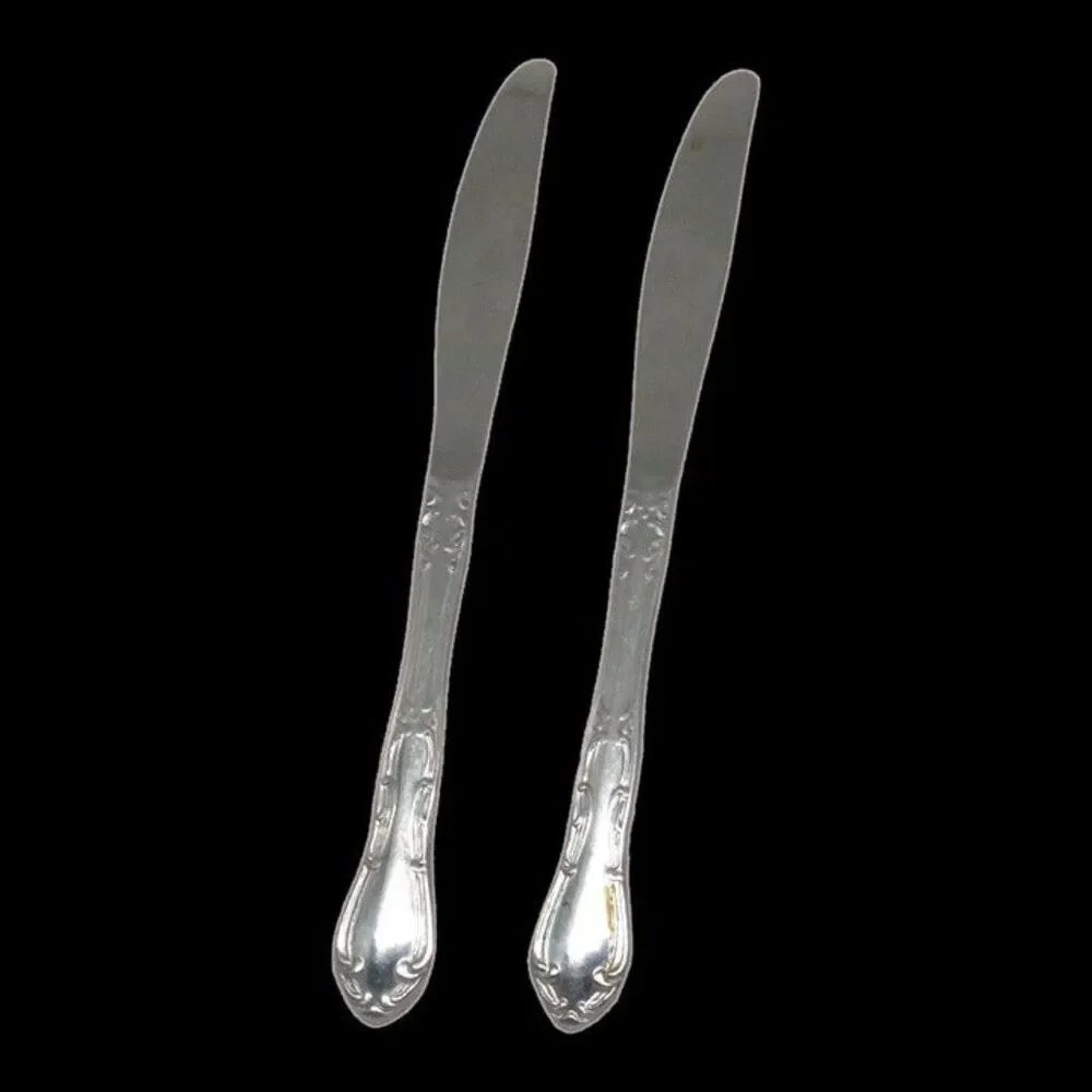 Frank Smith Stainless Steel FSS11 Dinner Knife-Japan-Electro Plated-Vintage-2 Pc